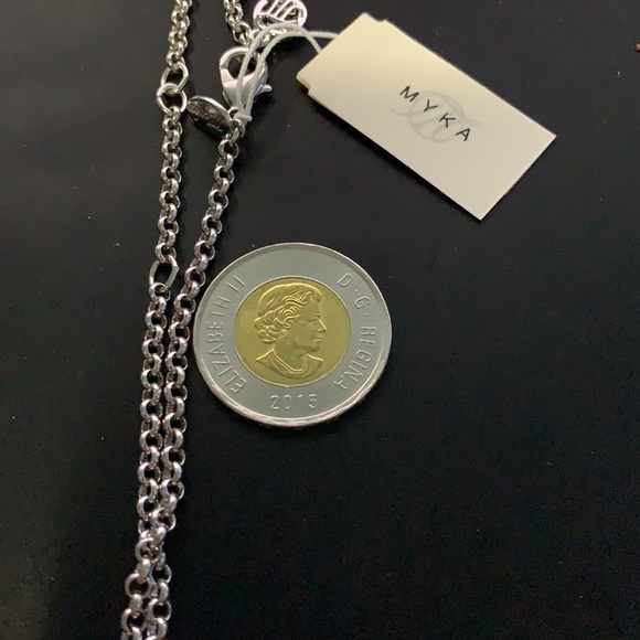 NWT MYKA BRIGHT RHODIUM SILVER NECKLACE CH2008 - Picture 9 of 12